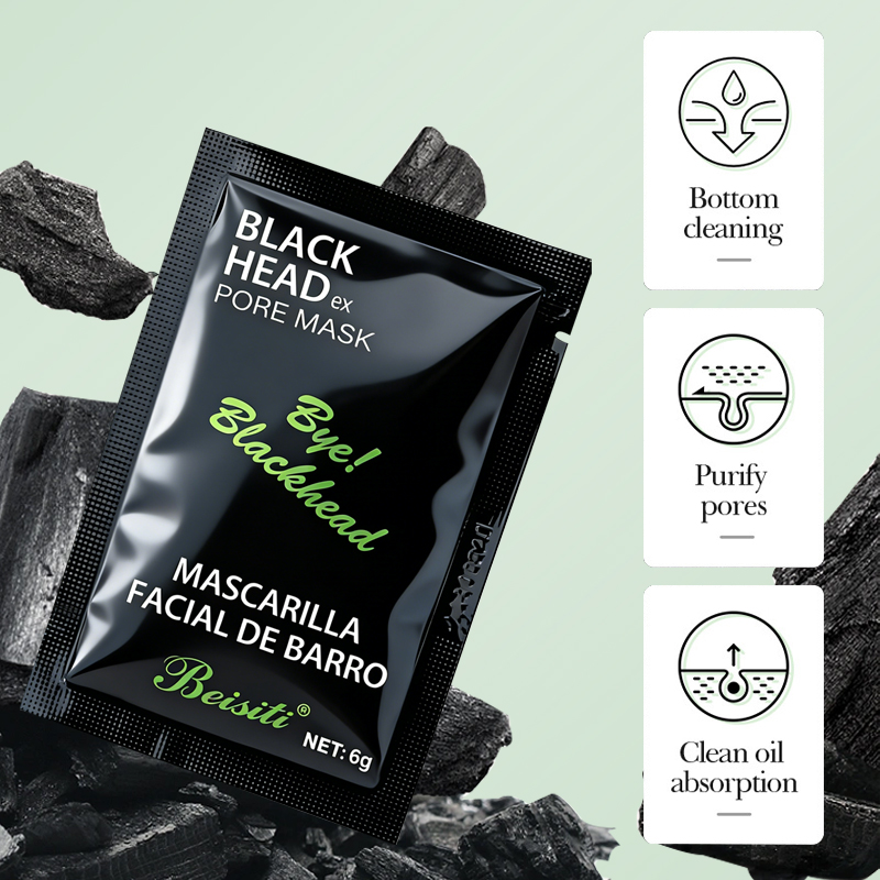 All-english BEISITI bamboo charcoal Blackhead nose Mask Tape for blackhead adsorption, T-zone cleaning, cross-border export wholesale Specification image