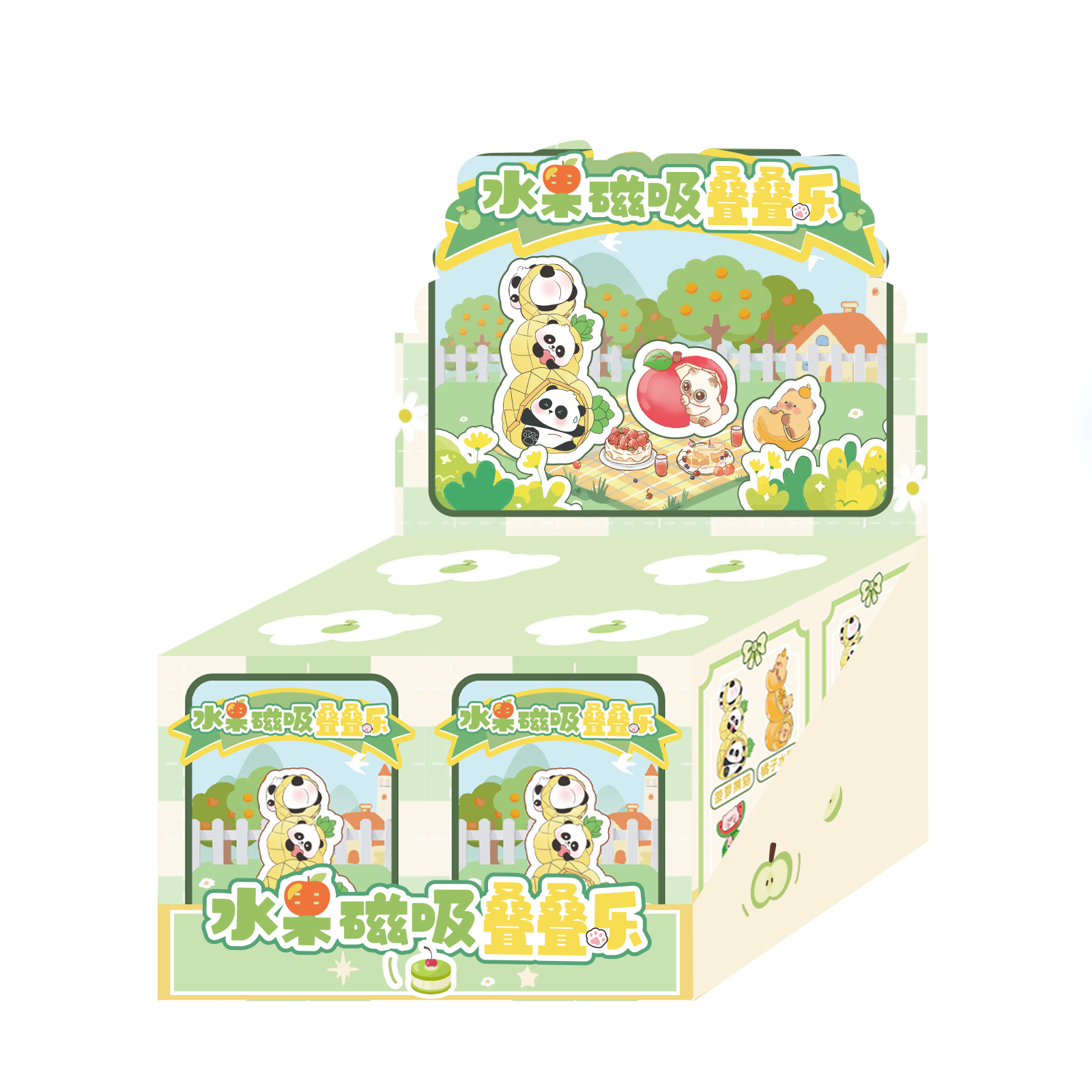 Cartoon desktop ornaments, fruit magnetic stacking game blind boxes, cute trendy toys, figurines, resin handicrafts Item Picture