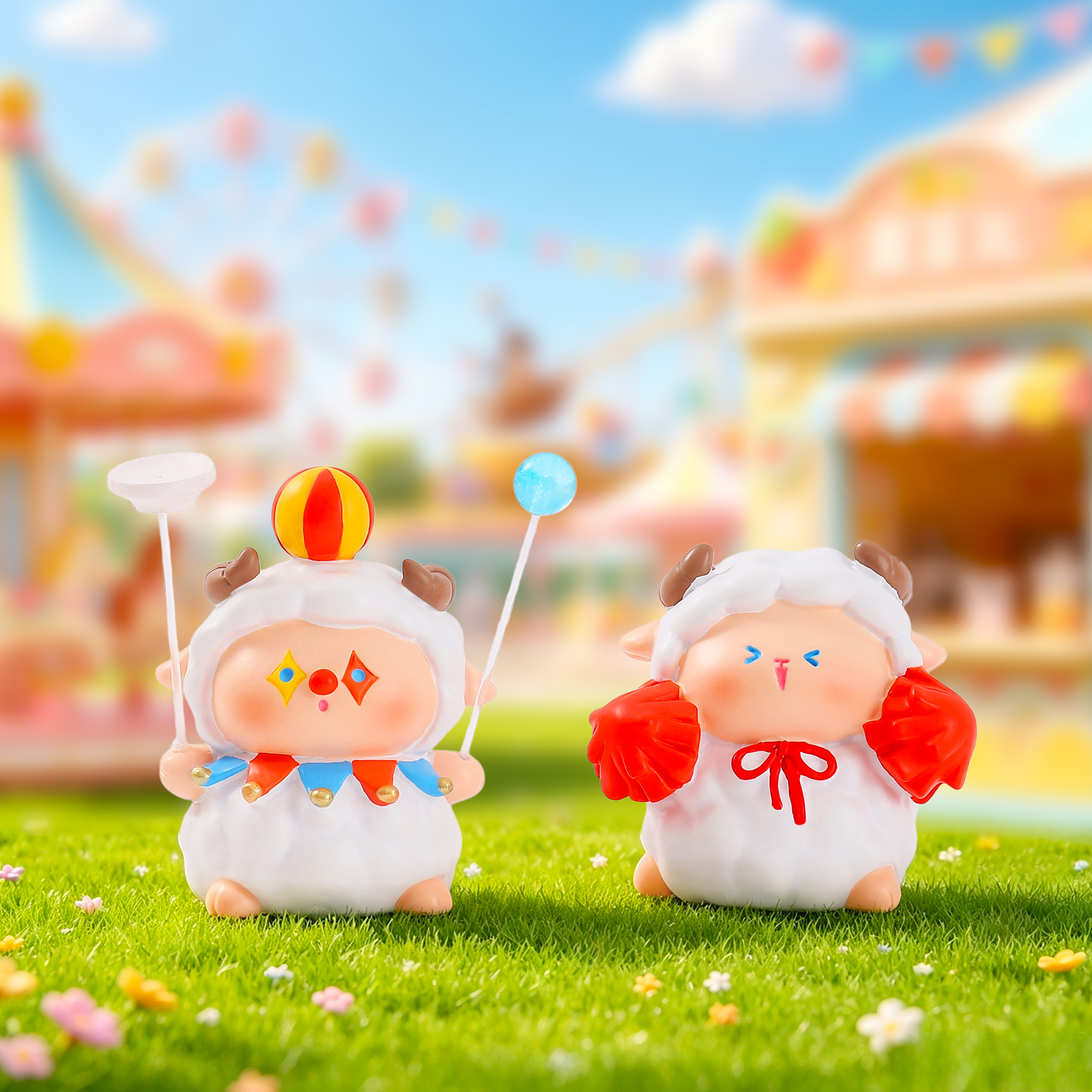 Miaomiao LAM's Wonderful Adventure Blind Box Cartoon Year of the Goat Desktop Decorative item Creative resin handicraft Application Scenario