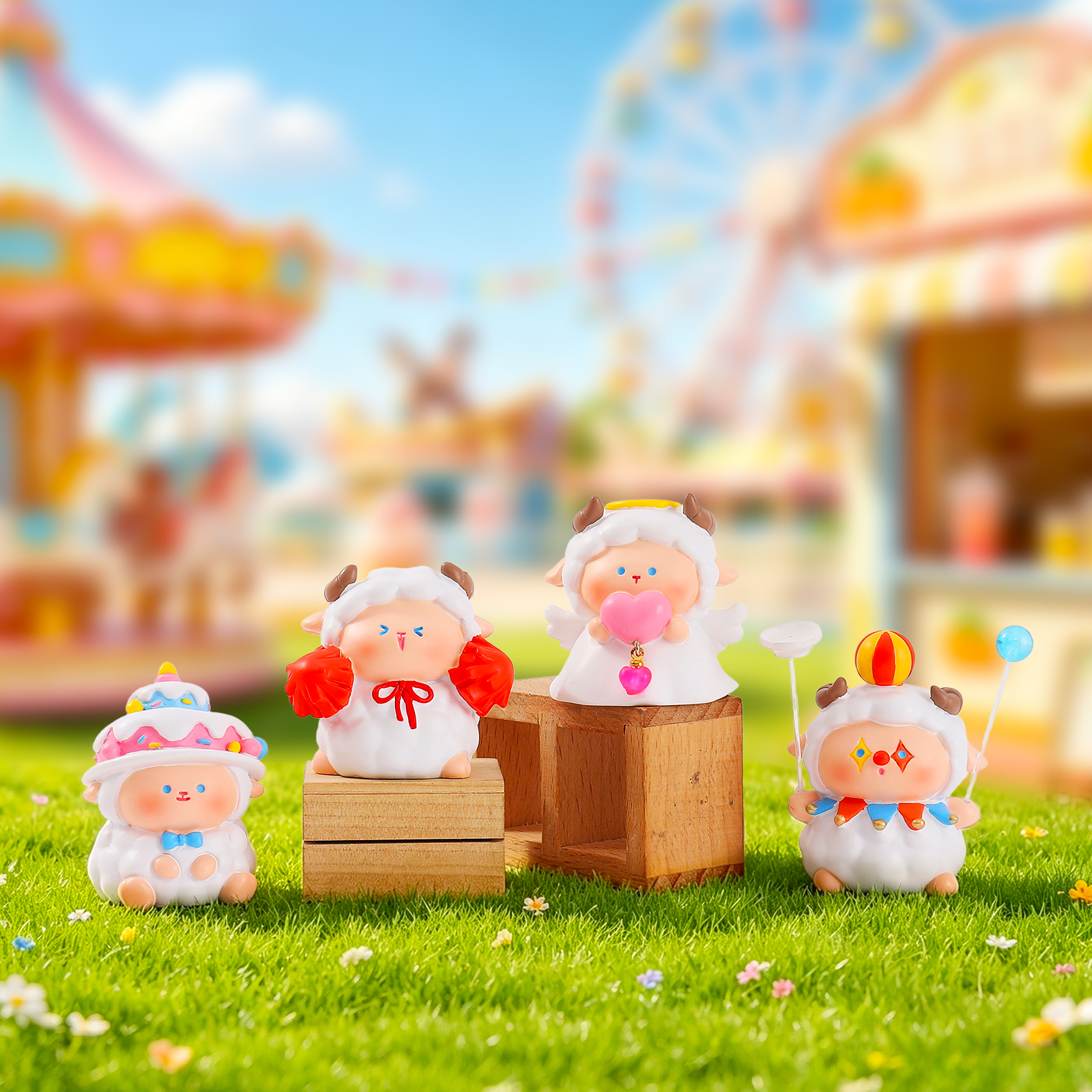 Miaomiao LAM's Wonderful Adventure Blind Box Cartoon Year of the Goat Desktop Decorative item Creative resin handicraft details Picture