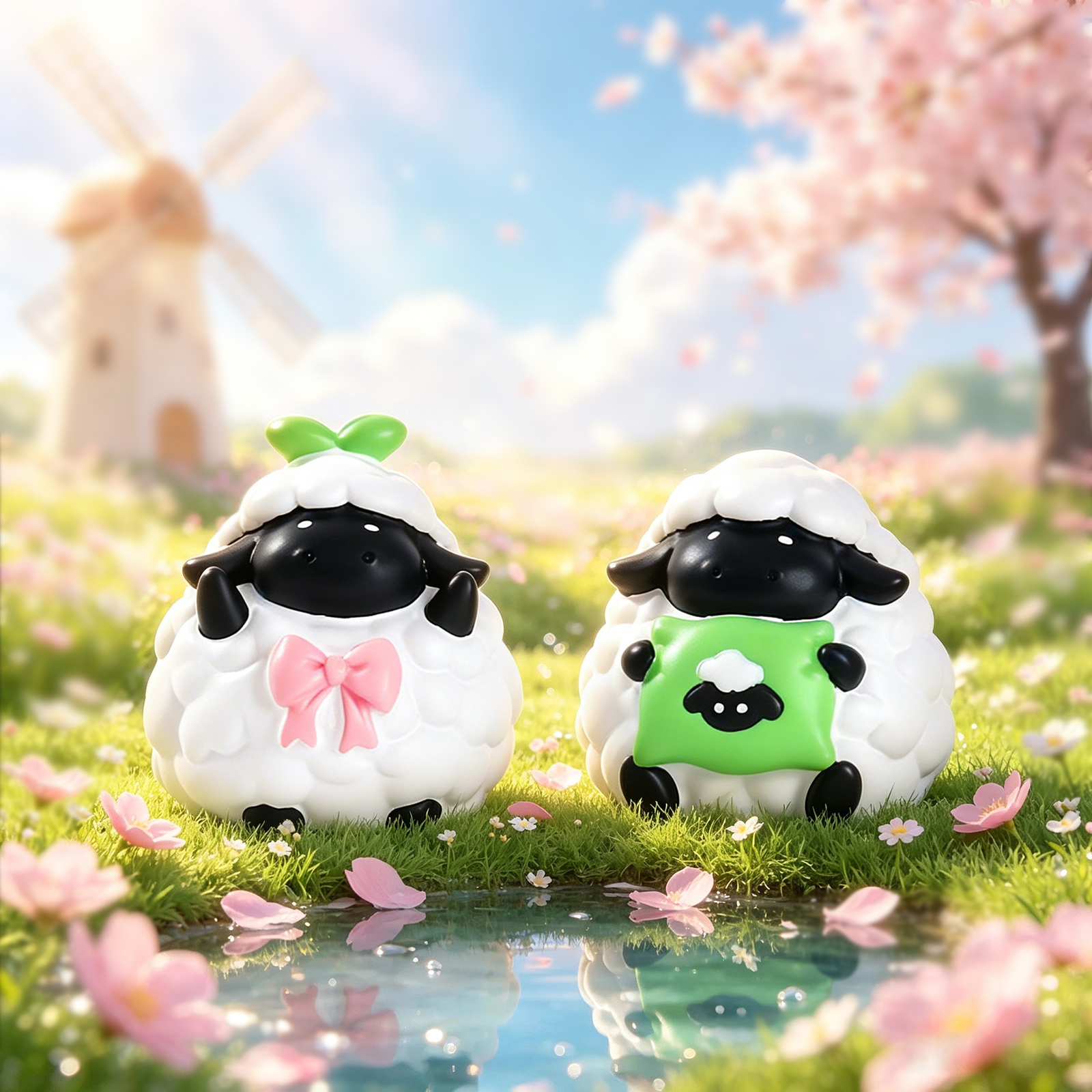 Miaomiao Lam Cloud Messenger Blind Box, Cute Year of the Goat Gift, Creative table decoration, Year of the Goat home decoration Application Scenario