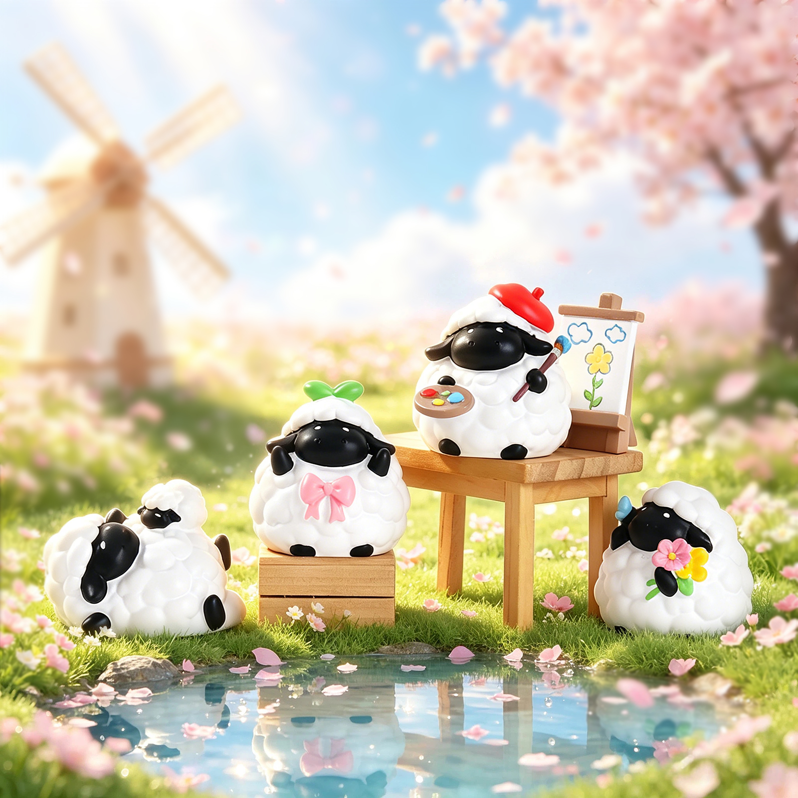 Miaomiao Lam Cloud Messenger Blind Box, Cute Year of the Goat Gift, Creative table decoration, Year of the Goat home decoration details Picture