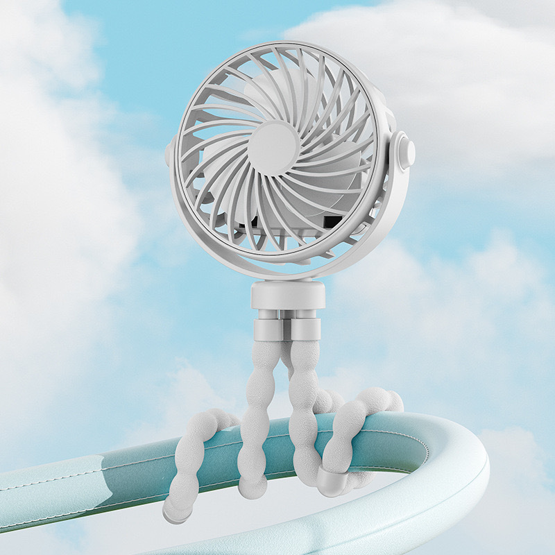 New Octopus mini Fan, handheld portable desktop mini electric fan, mini folding baby stroller fan Item Picture