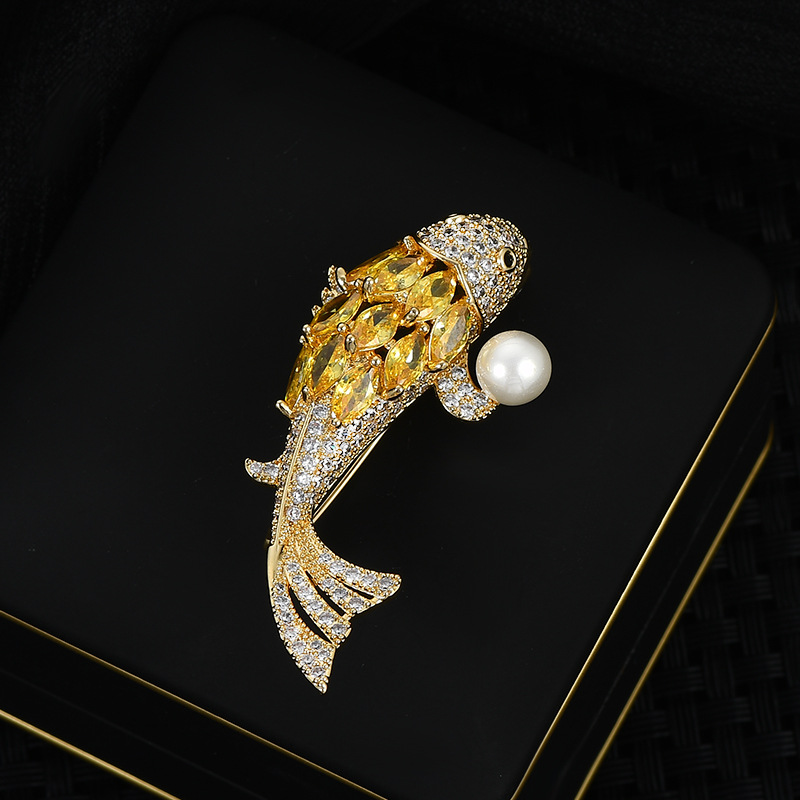 New chinese heavy industries koi broche mujer full drill rico corpete traje abrigos accesorios regalos