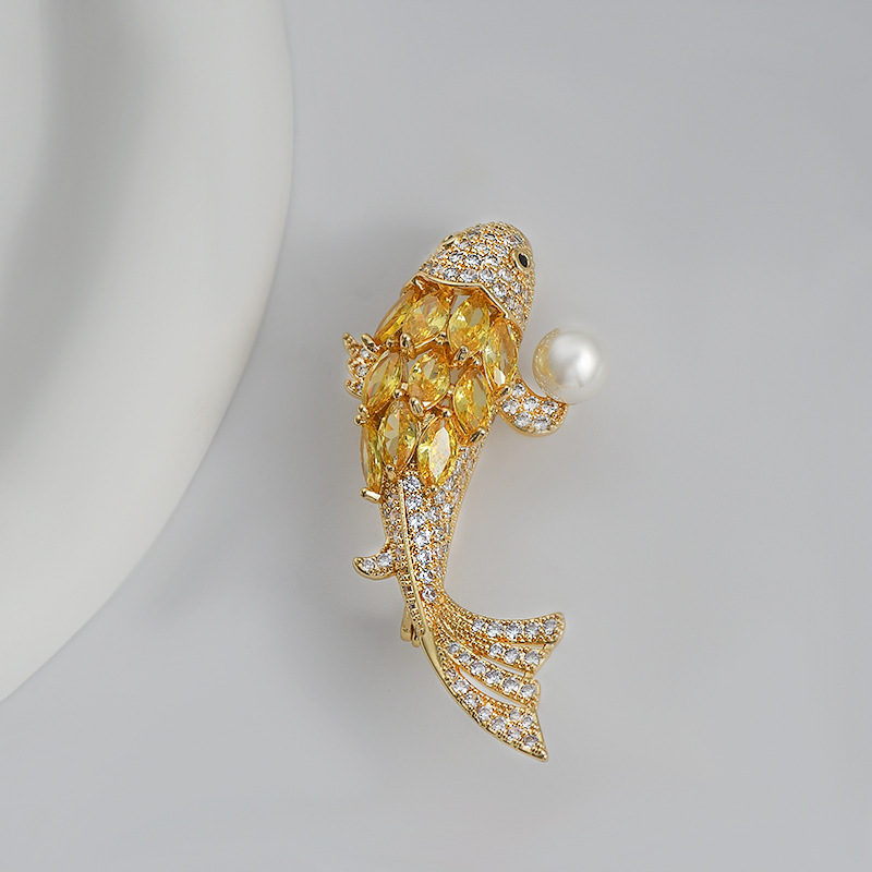 New chinese heavy industries koi broche mujer full drill rico corpete traje abrigos accesorios regalos Specification image