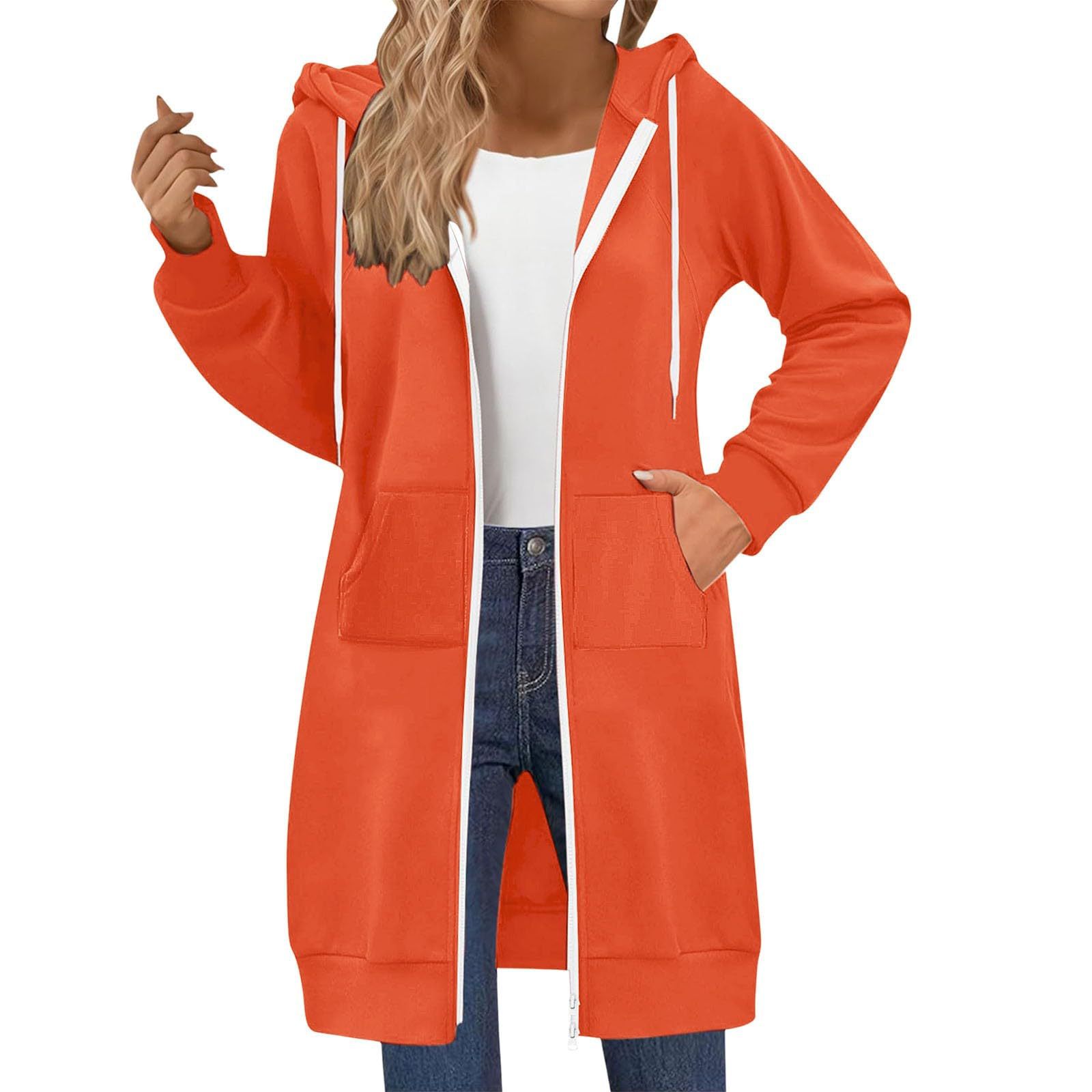 In the autumn of 2026, Amazon cross-border offers a new hooded zipper hoodie for women in mid-length, casual and loose jackets Item Picture