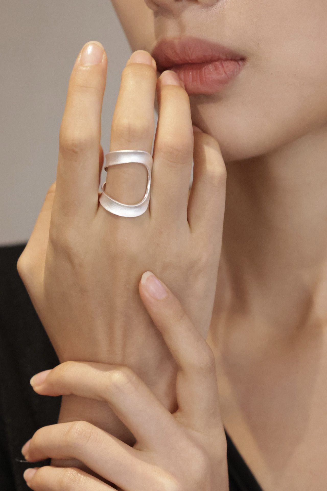 S925 anillo de plata esterlina mate mate