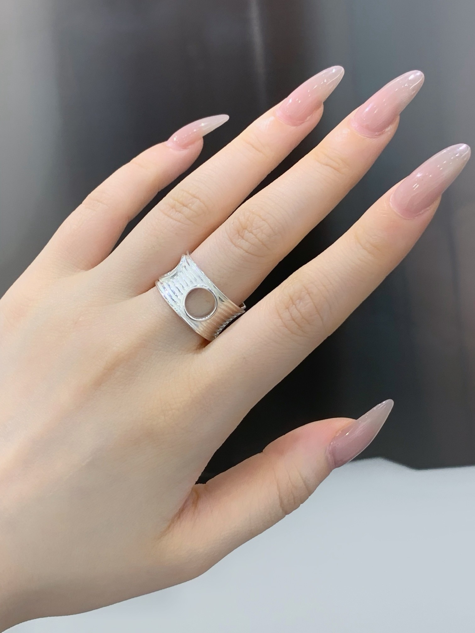 S925 anillo calado de plata de ley