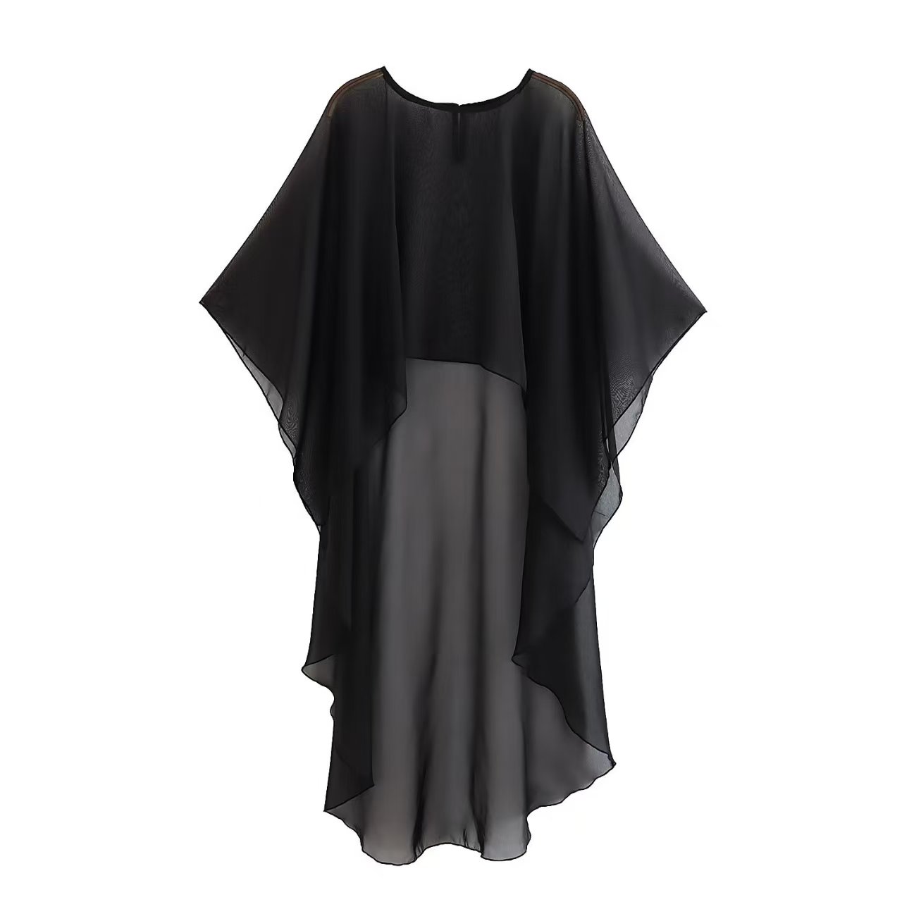 2026 Spring New Women's collection: Asymmetrical chiffon cape coat in European and American style Item Picture