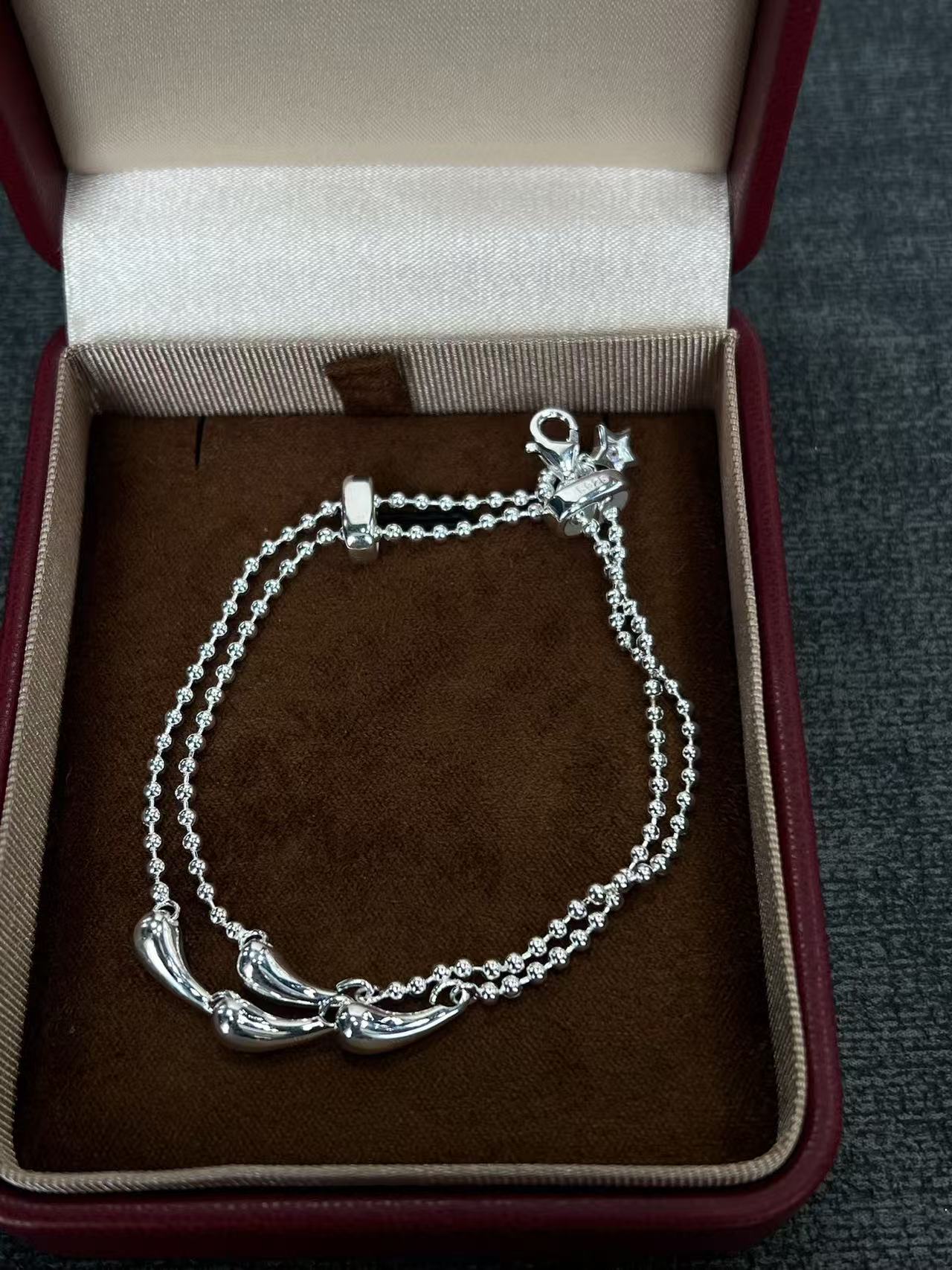 S925 plata esterlina doble gota pulsera details Picture