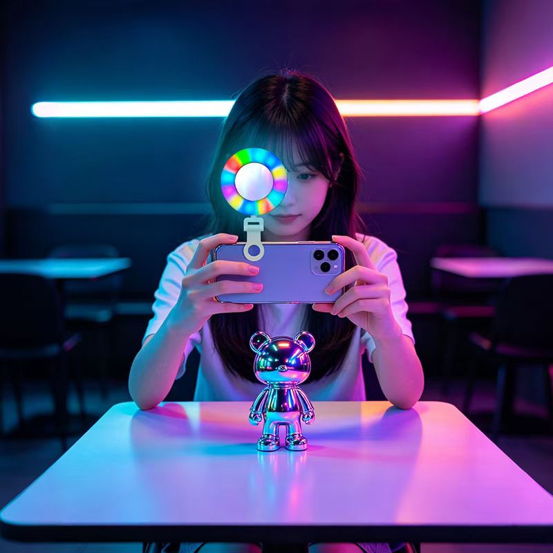 Mobile phone magnetic suction fill light, makeup mirror, portable pocket light, selfie light, live streaming video, photo beauty light, cross-border detail image 5