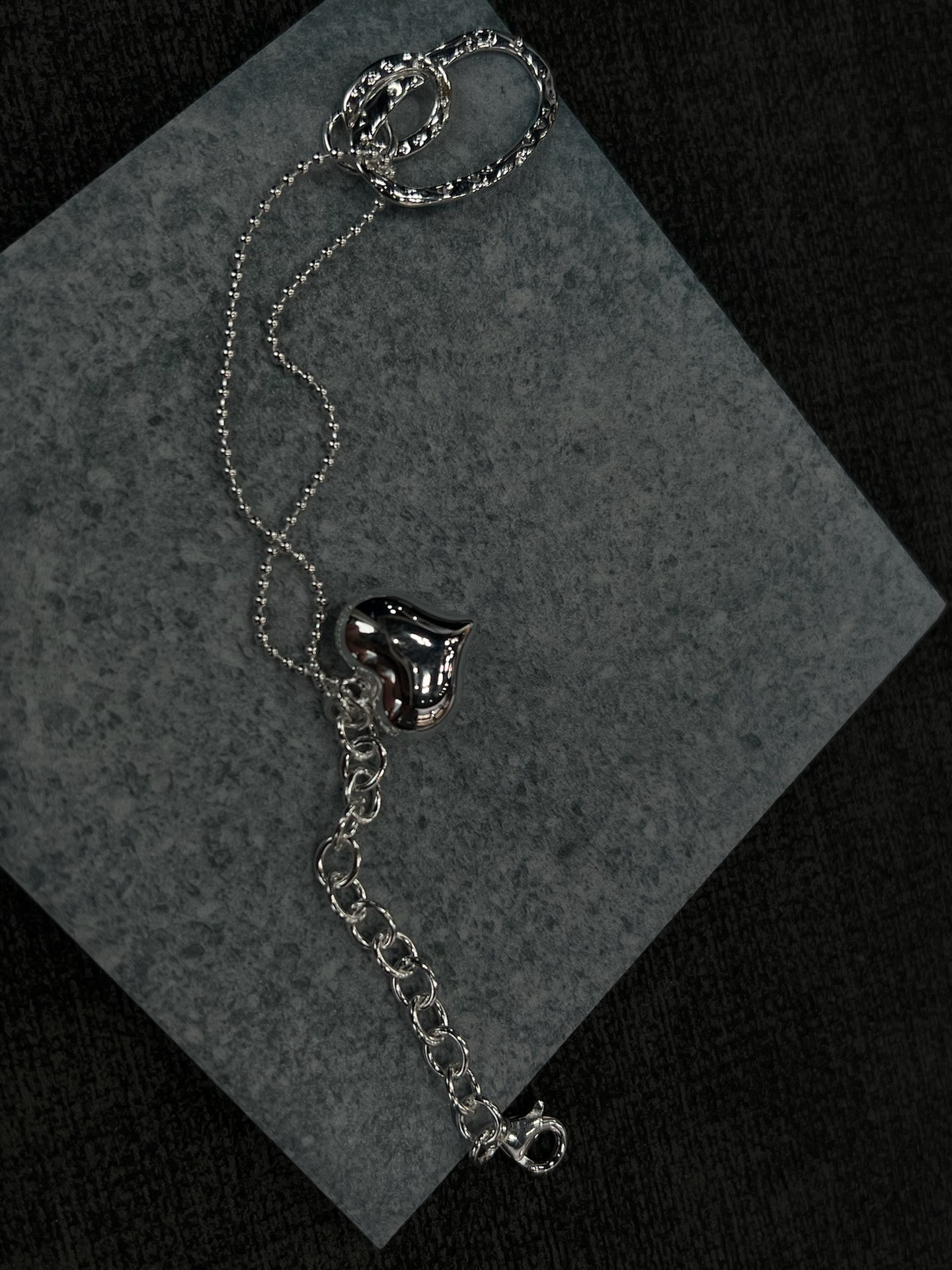 S925 sterling silver double-layer heart-shaped bracelet details Picture