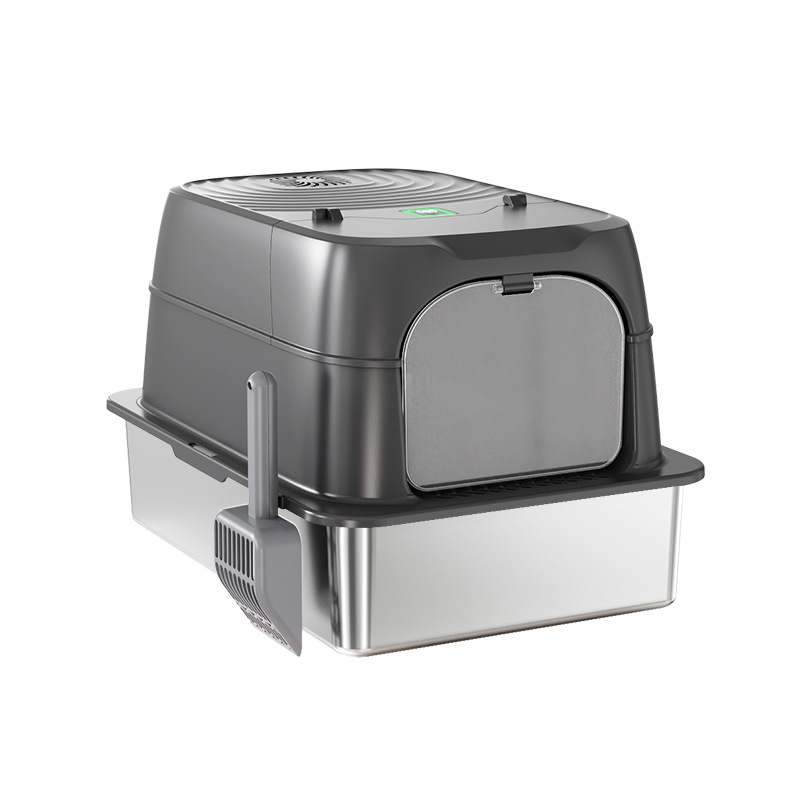 Stainless steel smart cat litter box, pet supplies, cat litter pad, suitable for small cats, cat litter box, pet sanitary ware, durable and environmentally friendly Item Picture