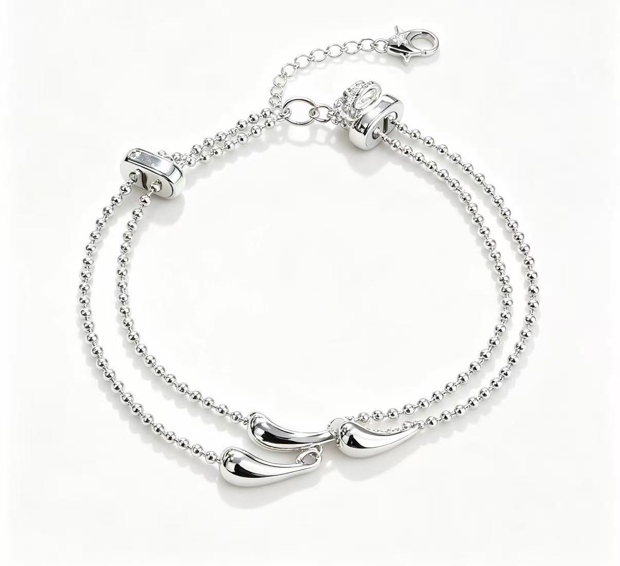 S925 plata esterlina doble gota pulsera Application Scenario
