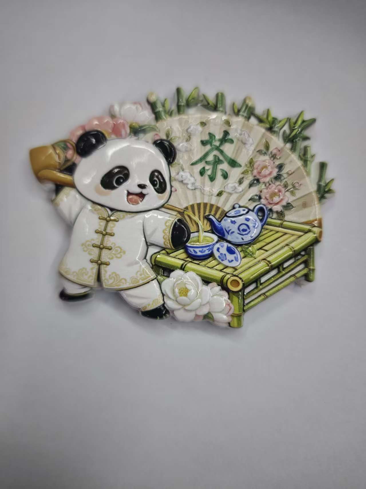 National trend Panda Tai Chi Kung Fu Tea fridge magnet