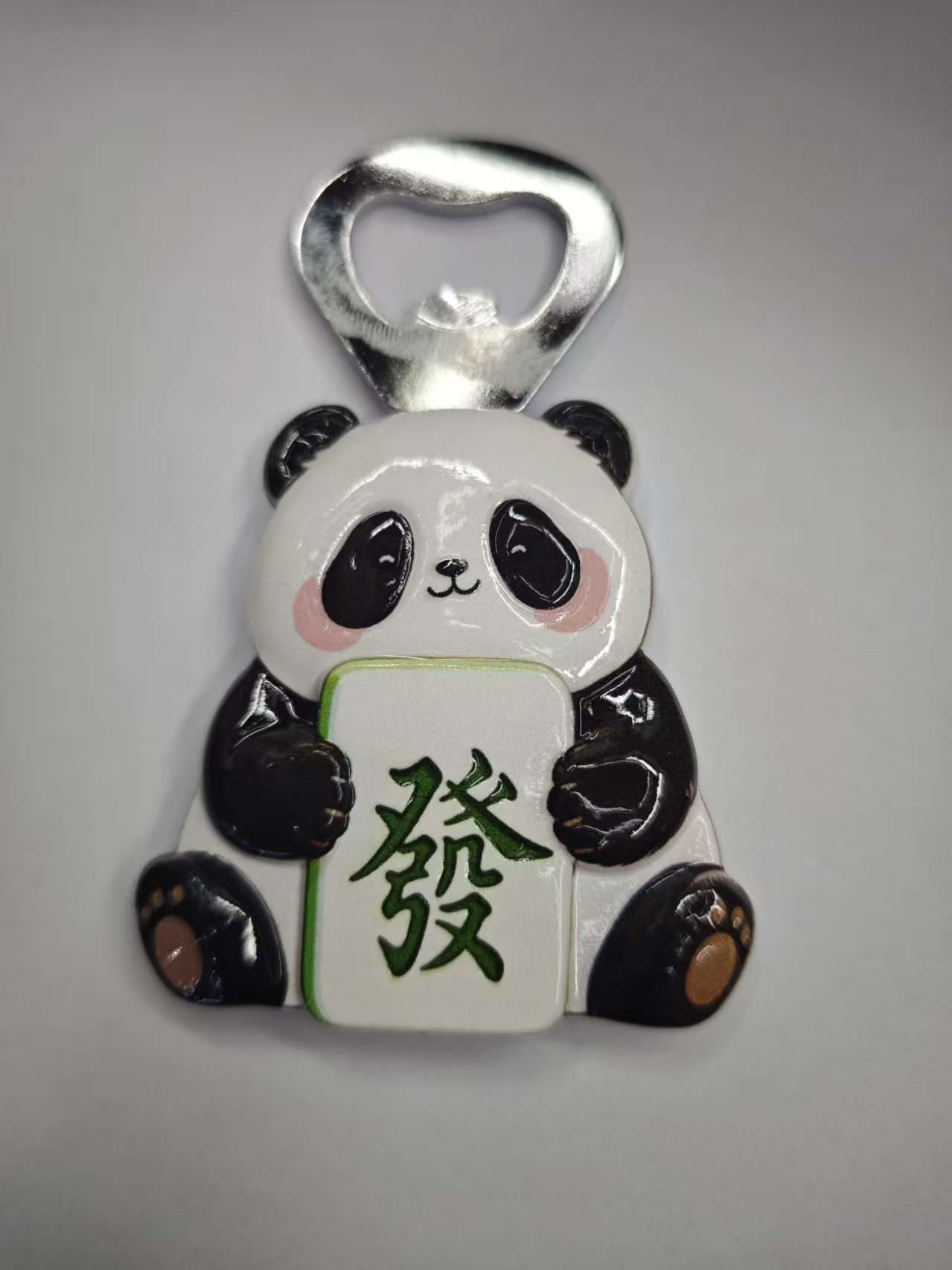 "National trend panda-shaped bottle opener fridge magnet.