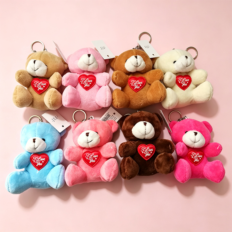 Cute keychains, pendants, animal dolls, small dolls, wholesale trade, children's colorful bears, sand dolls, pendants, mirrors, keychains, creative cartoon key chains, gifts and accessories