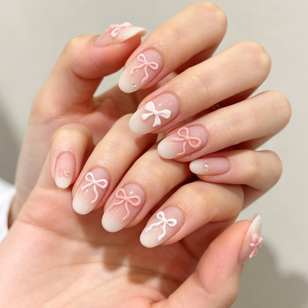 5D three-dimensional black and pink ribbon bow tie nail sticker decoration Application Scenario