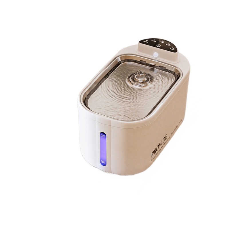 Cat water dispenser, stainless steel wireless plug-in automatic circulating drinking bowl, mobile large-capacity pet water dispenser -3600 mah Item Picture