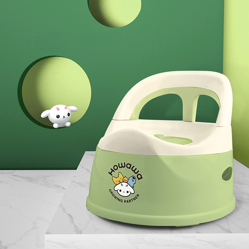 【OSEO】26Q3#H8410 Children's Toilet with handrails, off-white and light brown children's toilet seat, safe and comfortable children's toilet seat Application Scenario