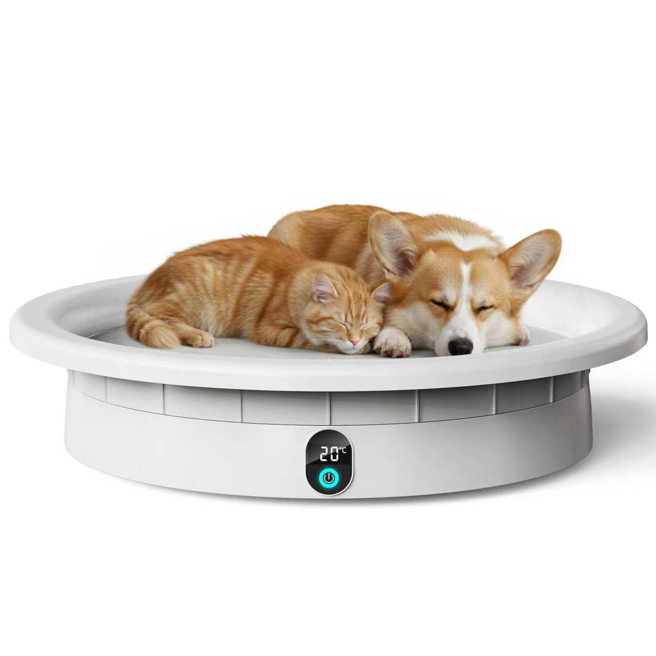 Intelligent constant-temperature pet bed with automatic heating and cooling, suitable for cats and dogs in all four seasons of winter. Cool and warm sleeping pad with weighing and digital display Application Scenario