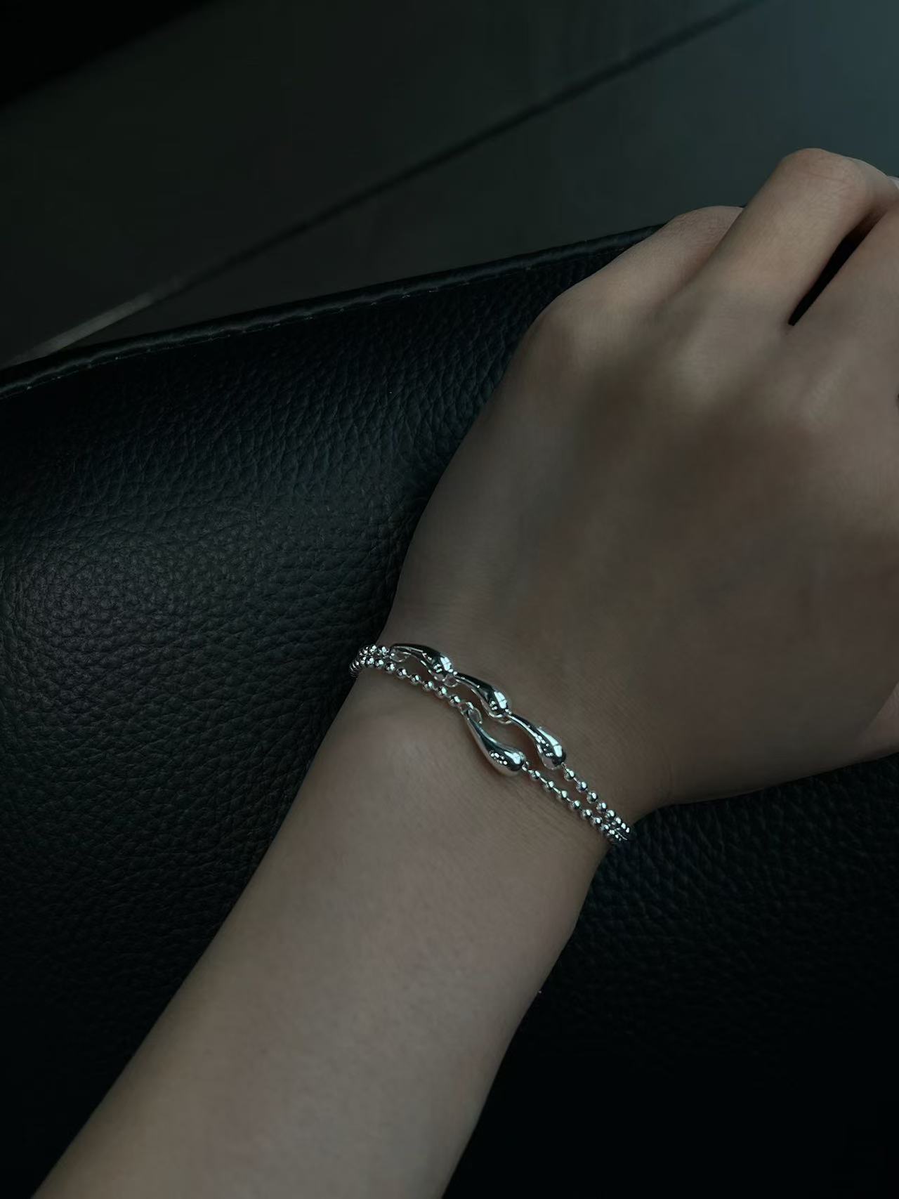 S925 plata esterlina doble gota pulsera Specification image