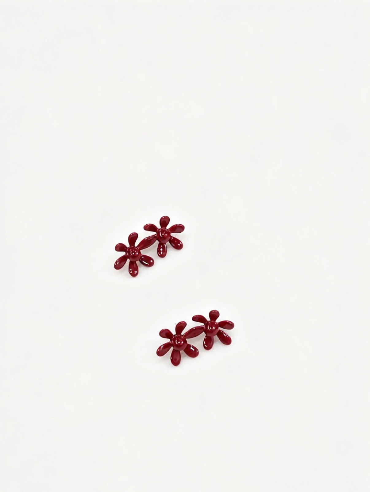 S925 sterling silver wine red flower stud earrings Application Scenario