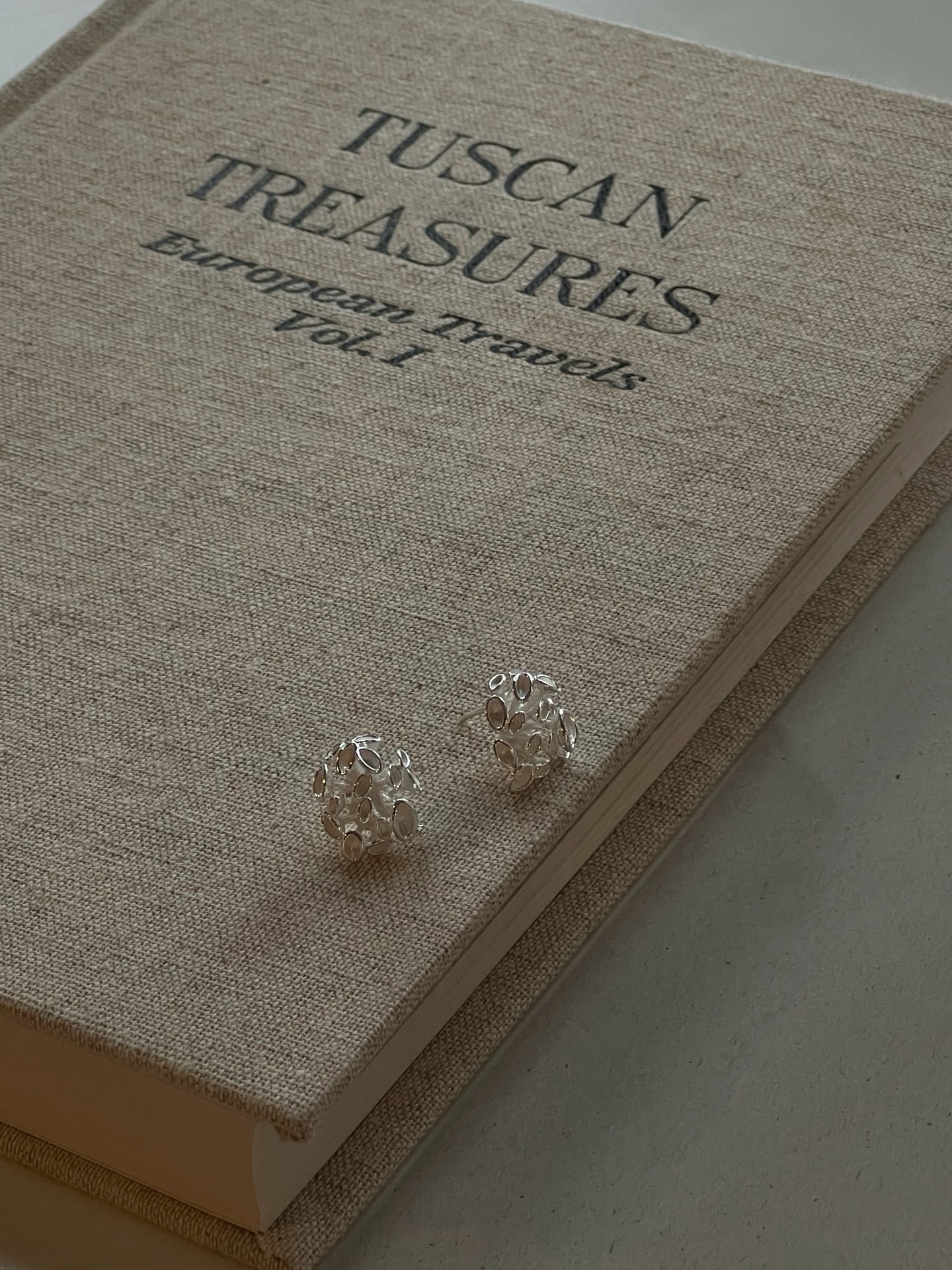 S925 sterling silver hollowed-out coral stud earrings