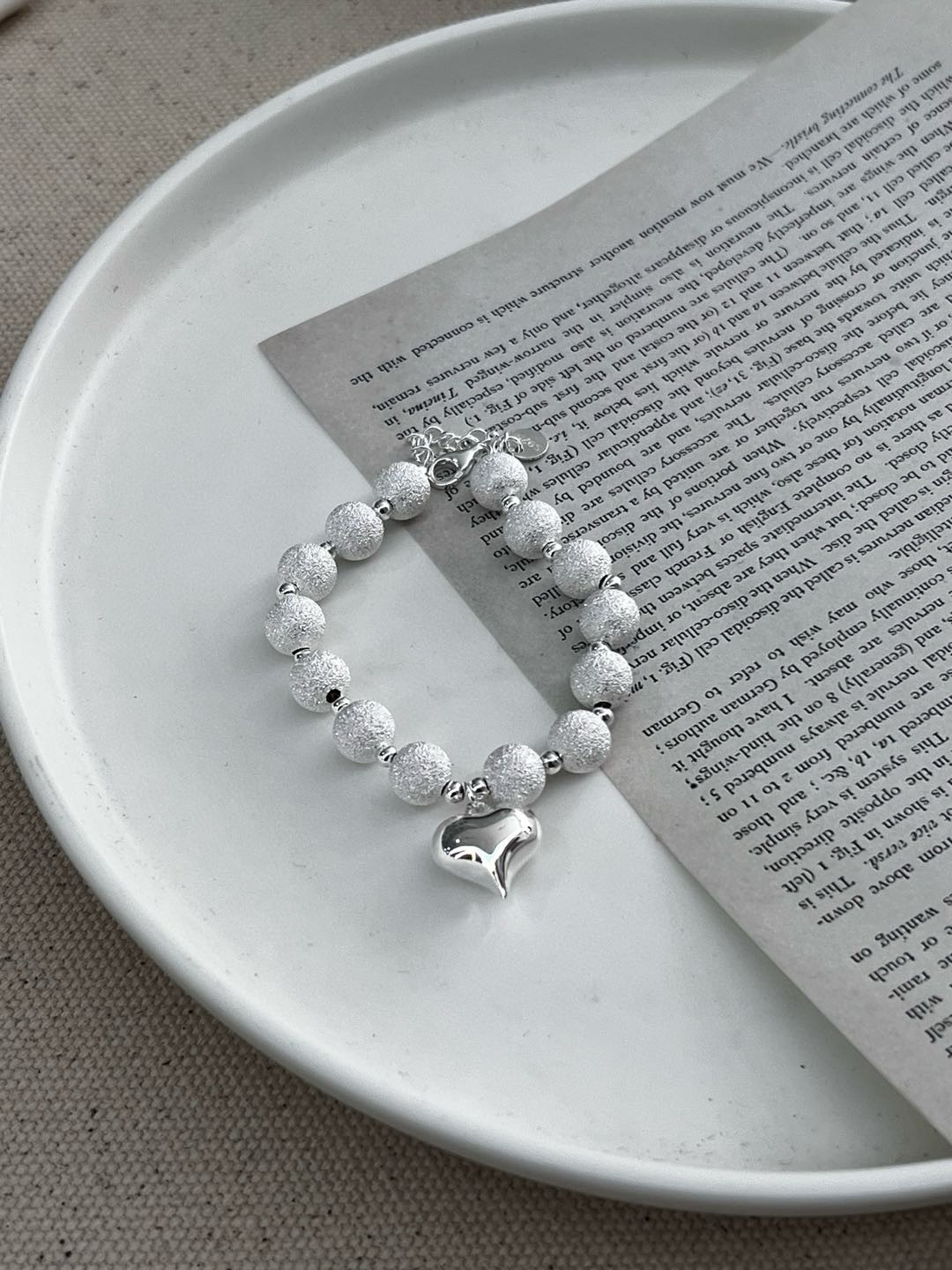 S925 sterling silver heart-shaped pendant bracelet