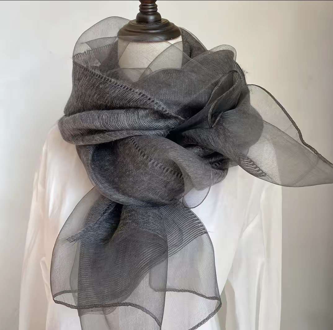 Silk scarves, real silk scarves, real silk scarves, custom-made women's silk scarves detail image 8