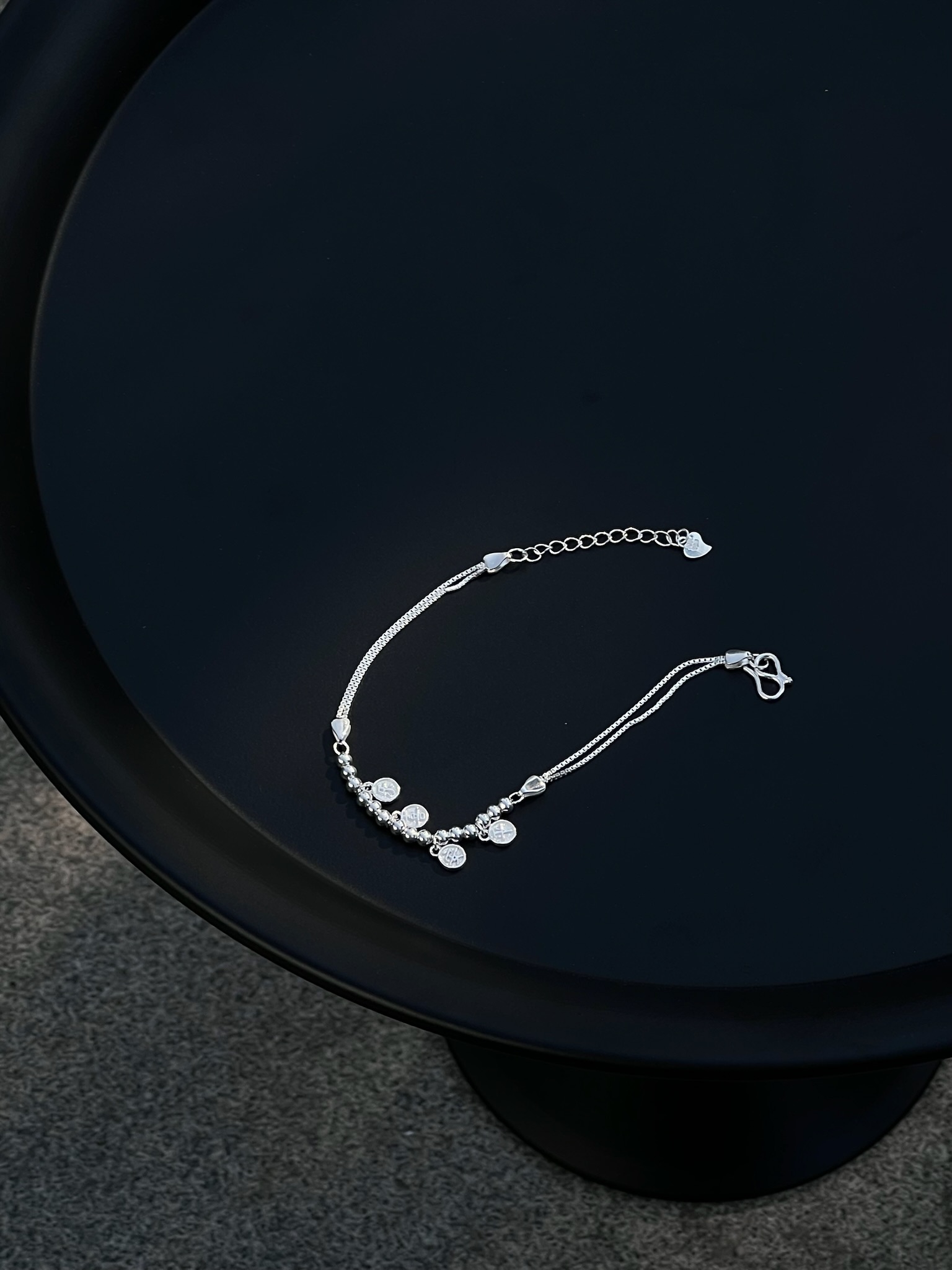 S925 sterling silver Peace and Joy Round Bracelet