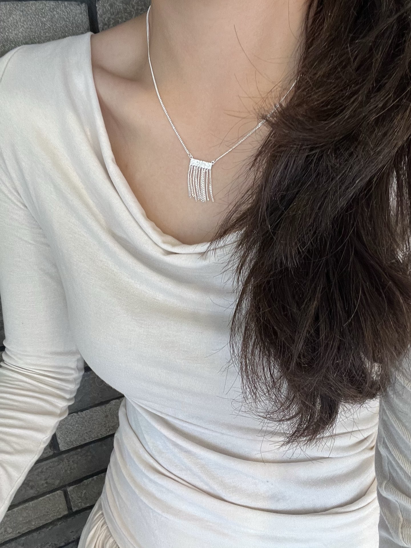 S925 plata esterlina retro tassel square marca cadena de plata fina Application Scenario