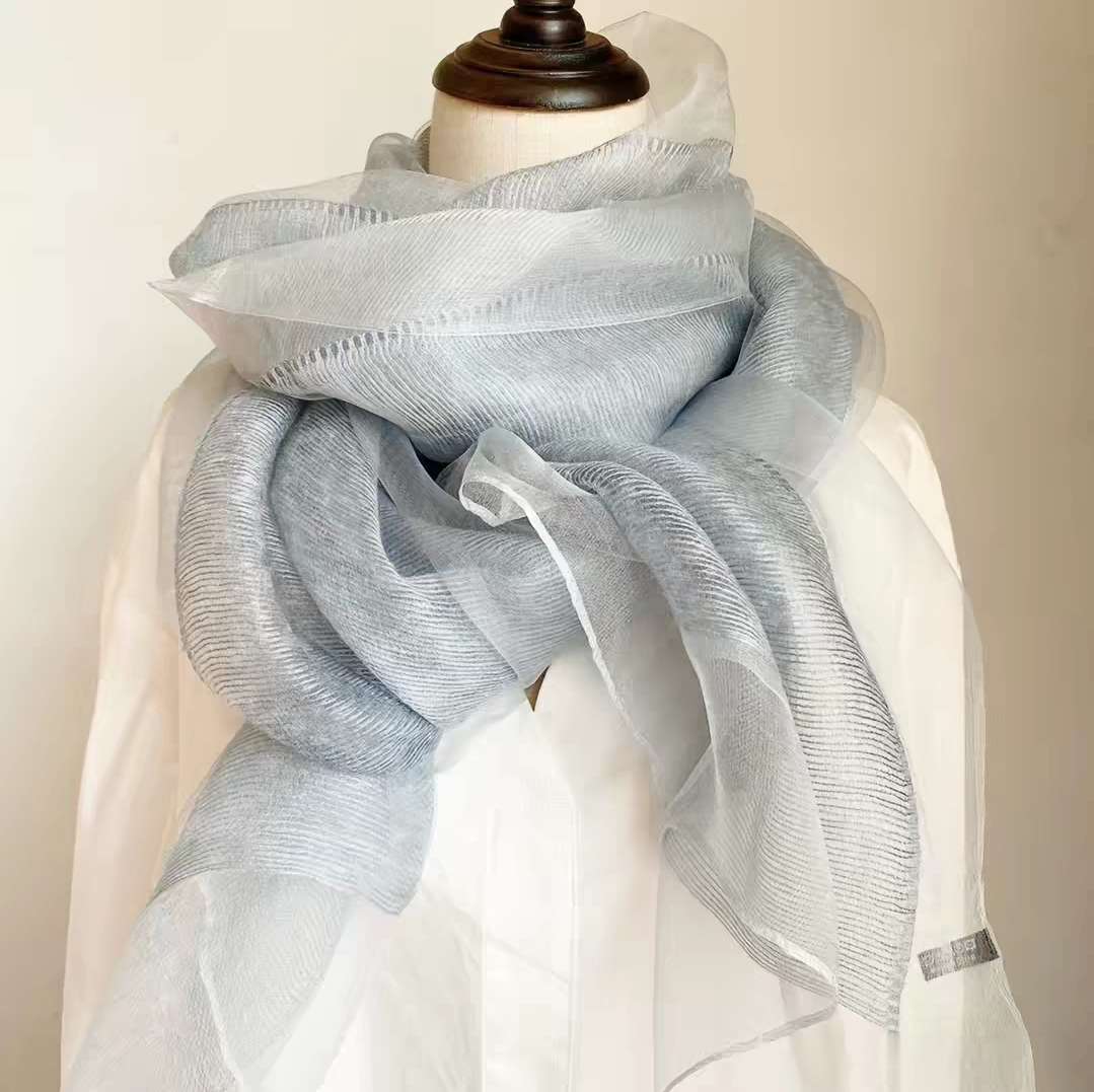 Silk scarves, real silk scarves, real silk scarves, custom-made women's silk scarves detail image 3