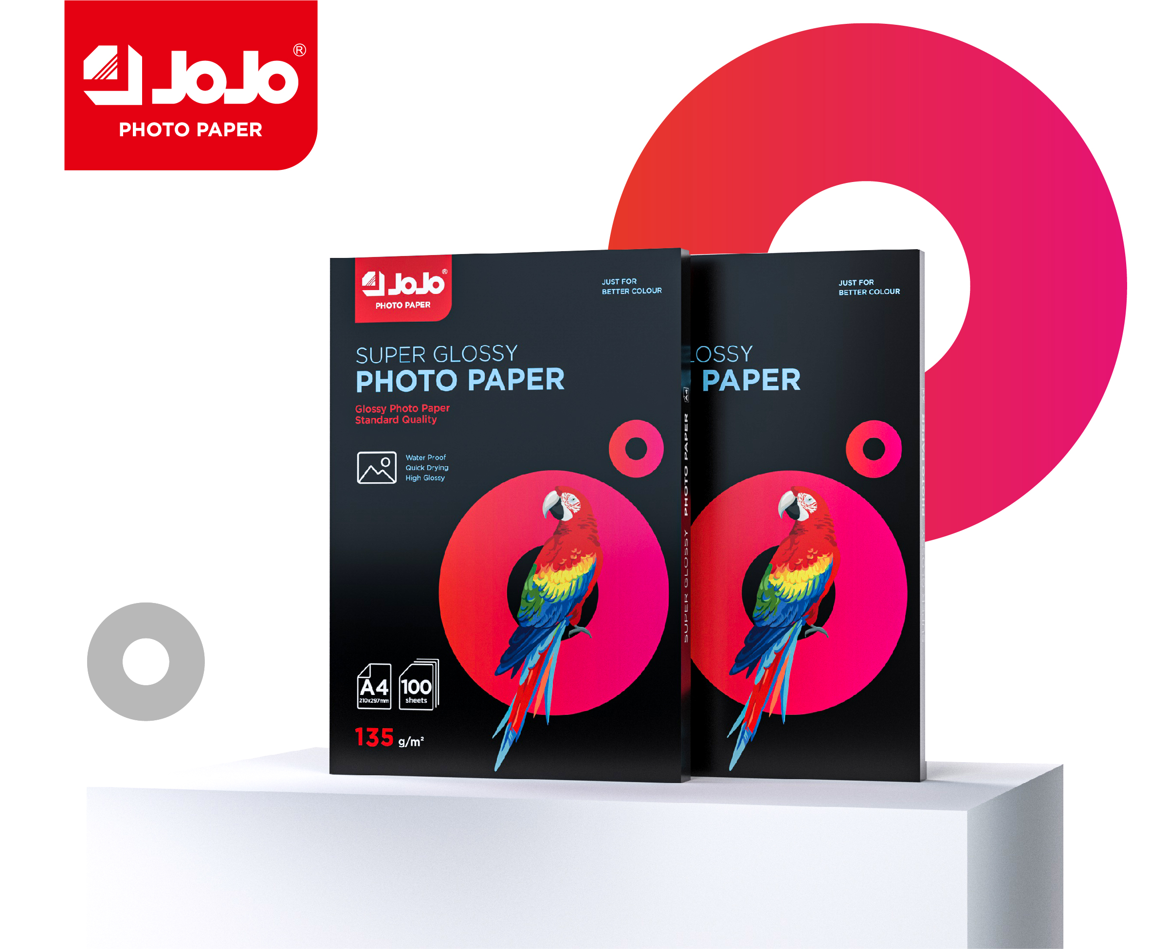 JOJO 135g single side highlight papel fotográfico A4 100 hojas papel fotográfico a color en caja papel fotográfico de alta calidad fotografico aplicable fotografico de estudio fotografía familiar libro de fotos impresión