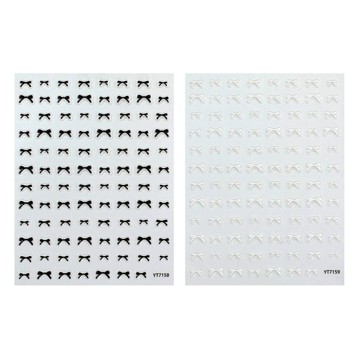 Lazo de uñas pegatinas ins red red sistema de sol pintado a mano lazo blanco y negro simple cute 3D nails stickers Item Picture