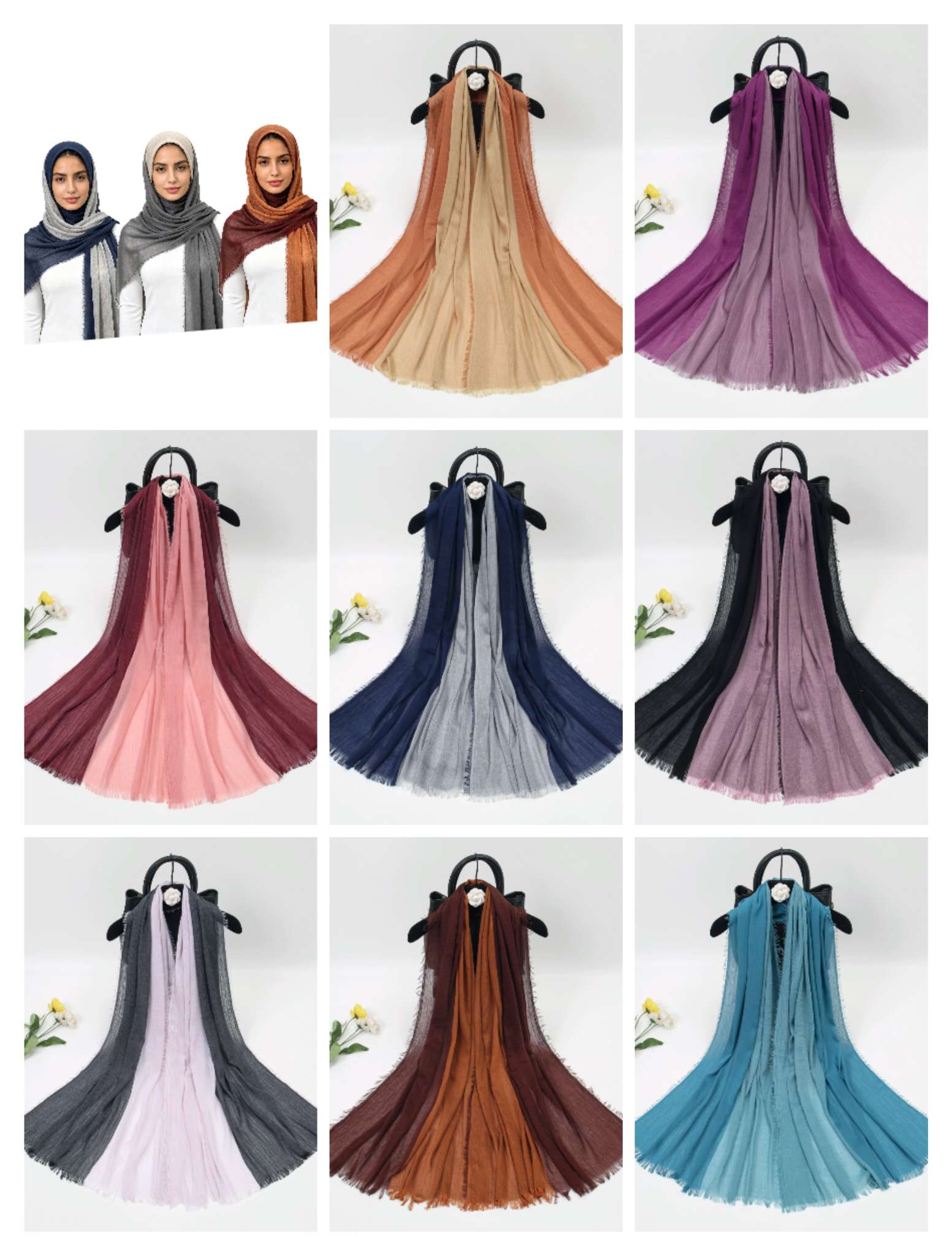 Muslim headscarf, scarf, wool scarf detail image 2