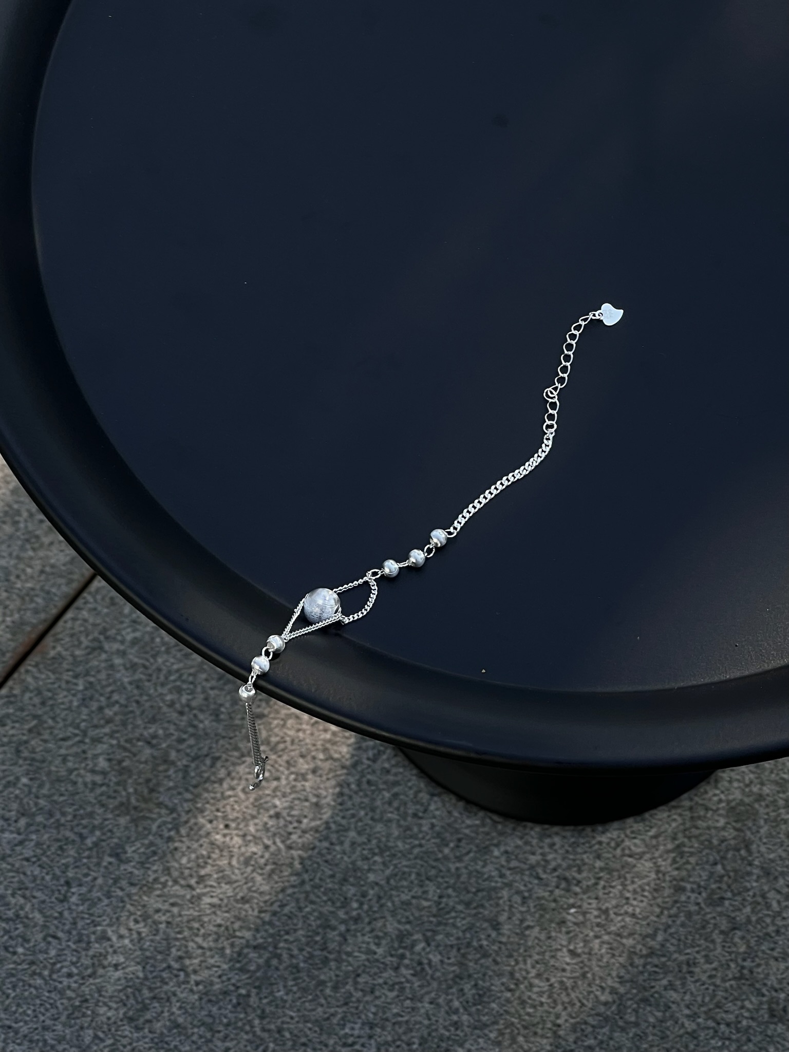 S925 sterling silver brushed silver bracelet