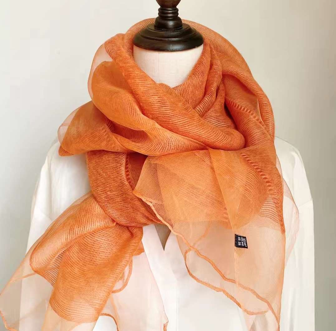 Silk scarves, real silk scarves, real silk scarves, custom-made women's silk scarves detail image 7