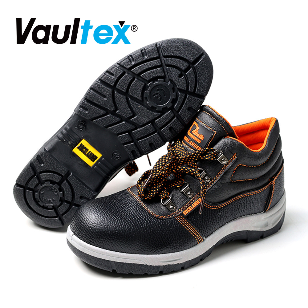 Vaultex men's all-season shoes, anti-crush and anti-puncture mid-top protective steel toe shoes, work safety shoes, men's wear-resistant and anti-puncture VAULTEX safety shoes, men's anti-slip work shoes, anti-crush and anti-puncture lightweight steel plate steel