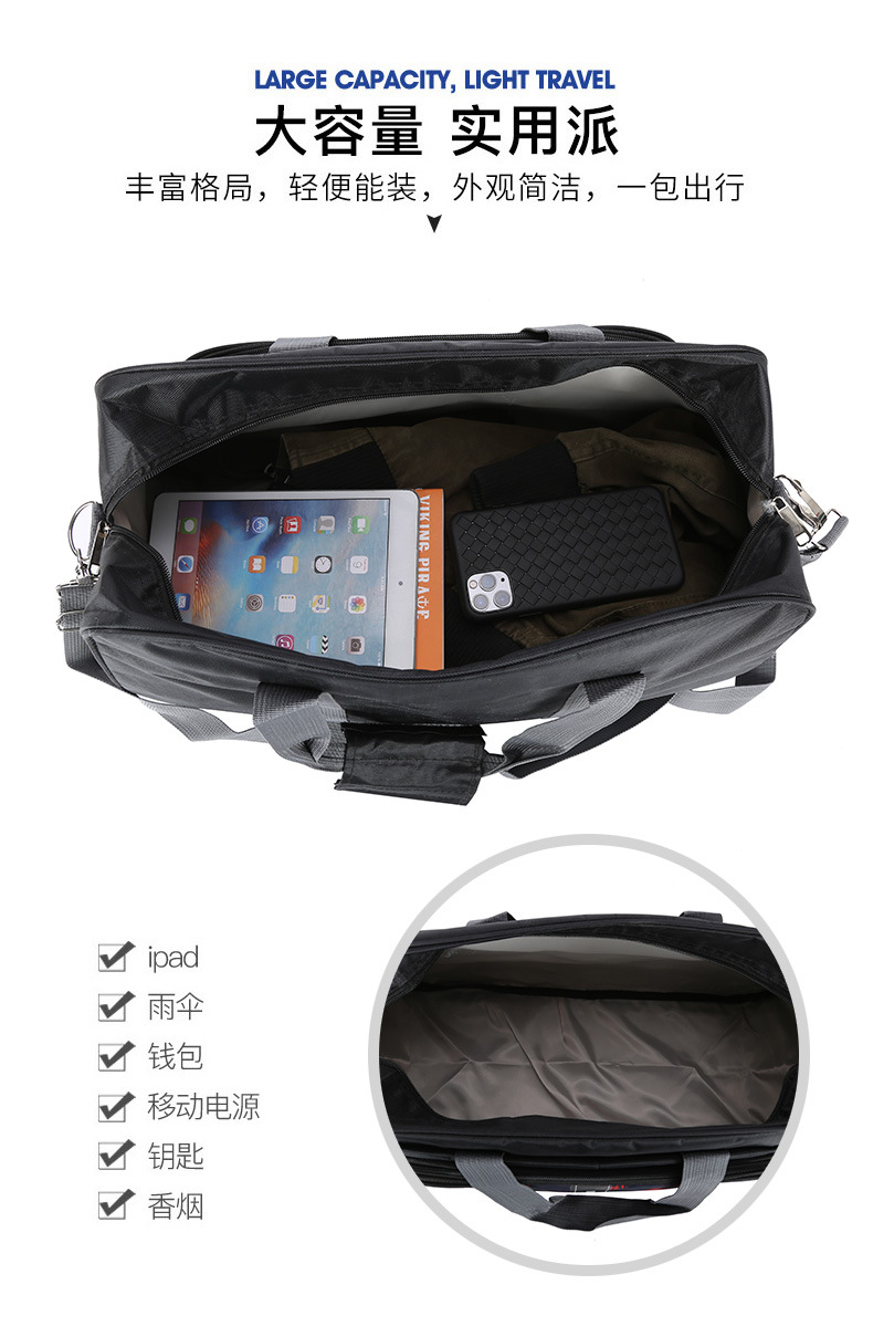 Lightweight business trip fitness bags, large-capacity luggage bags, short-distance travel bags, single-shoulder crossbody bags, casual bags, yoga bags, sports bags detail image 8