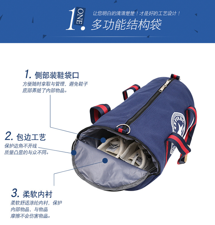 Multi-functional sports bags, fitness bags, single-shoulder women's travel bags, gym men's shoe bags, yoga bags, storage bags, luggage bags detail image 5