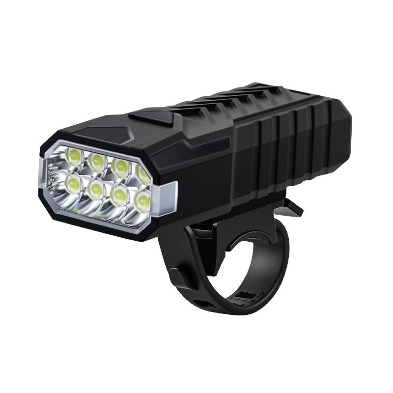 HJ-300(luz frontal 8led) luz frontal de bicicleta USB recargable luz frontal de bicicleta LED bicicleta nocturna luz de bicicleta de montaña linterna Item Picture