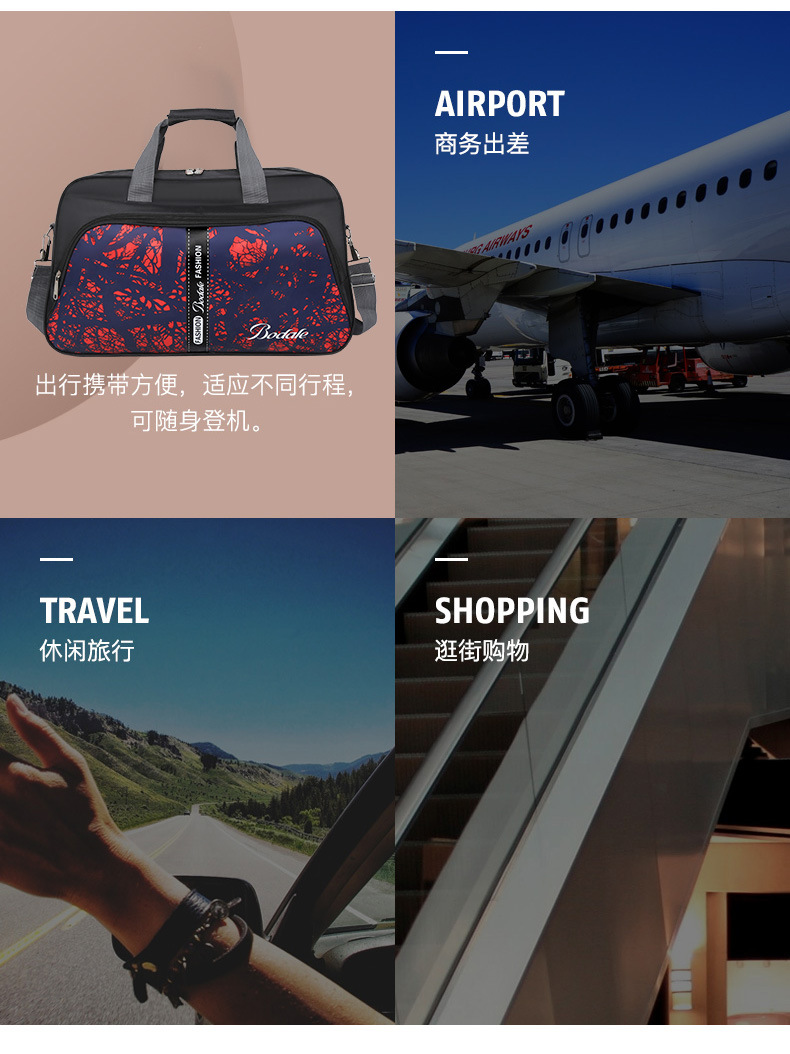Lightweight business trip fitness bags, large-capacity luggage bags, short-distance travel bags, single-shoulder crossbody bags, casual bags, yoga bags, sports bags detail image 6