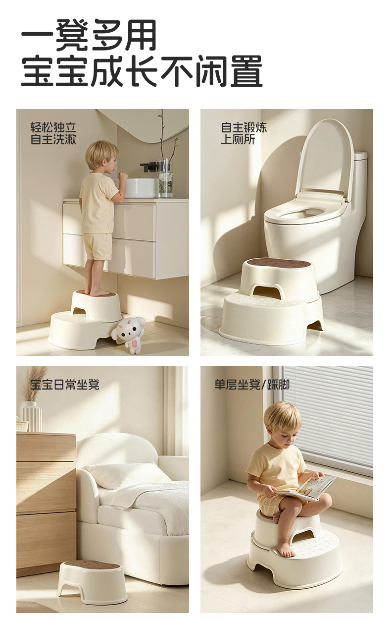 【OSEO】26Q3#H8801儿童卡通凳多功能塑料小凳适用婴幼儿站立辅助座椅阶梯式台阶详情8