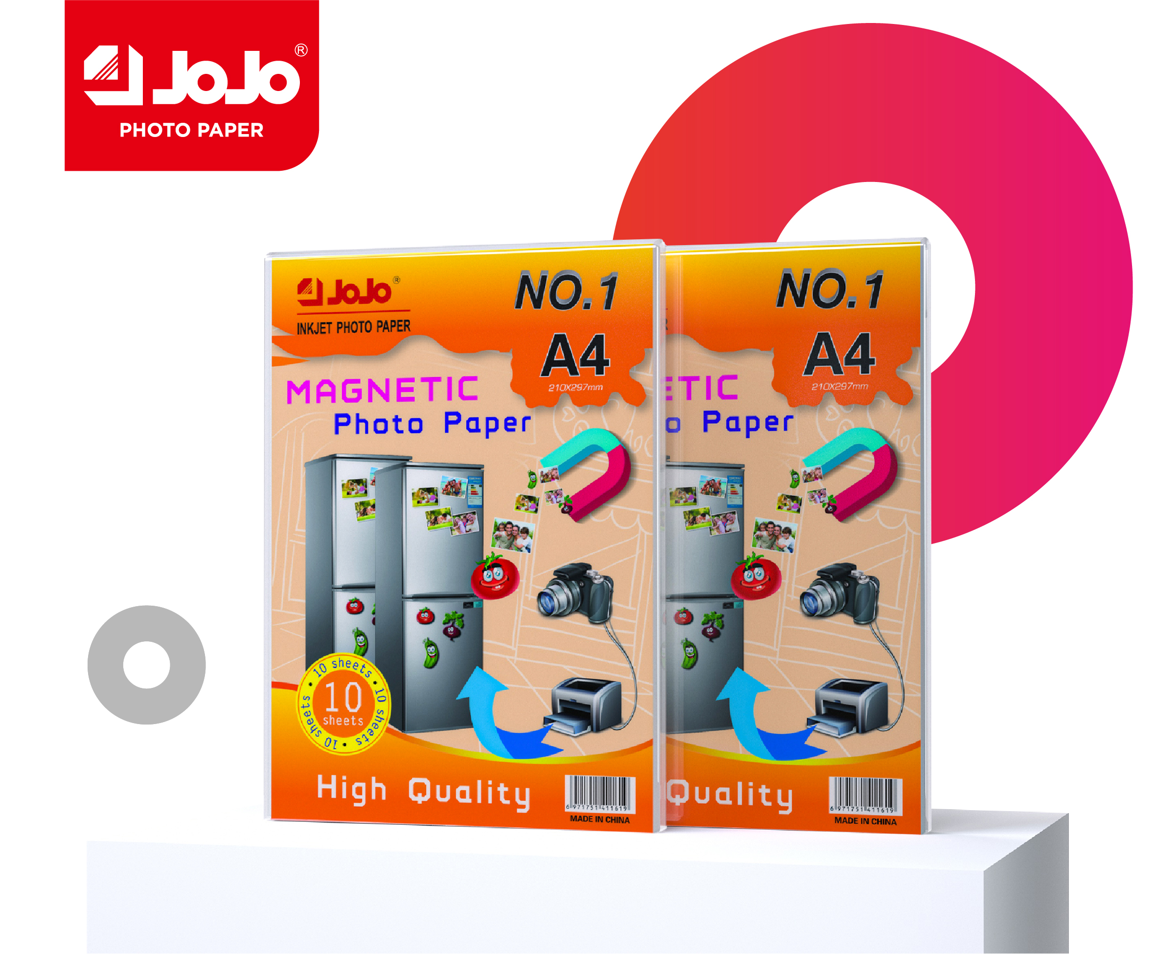 JOJO papel fotográfico magnético A4 10 hojas refrigerador adhesivo magnético aspirador DIY