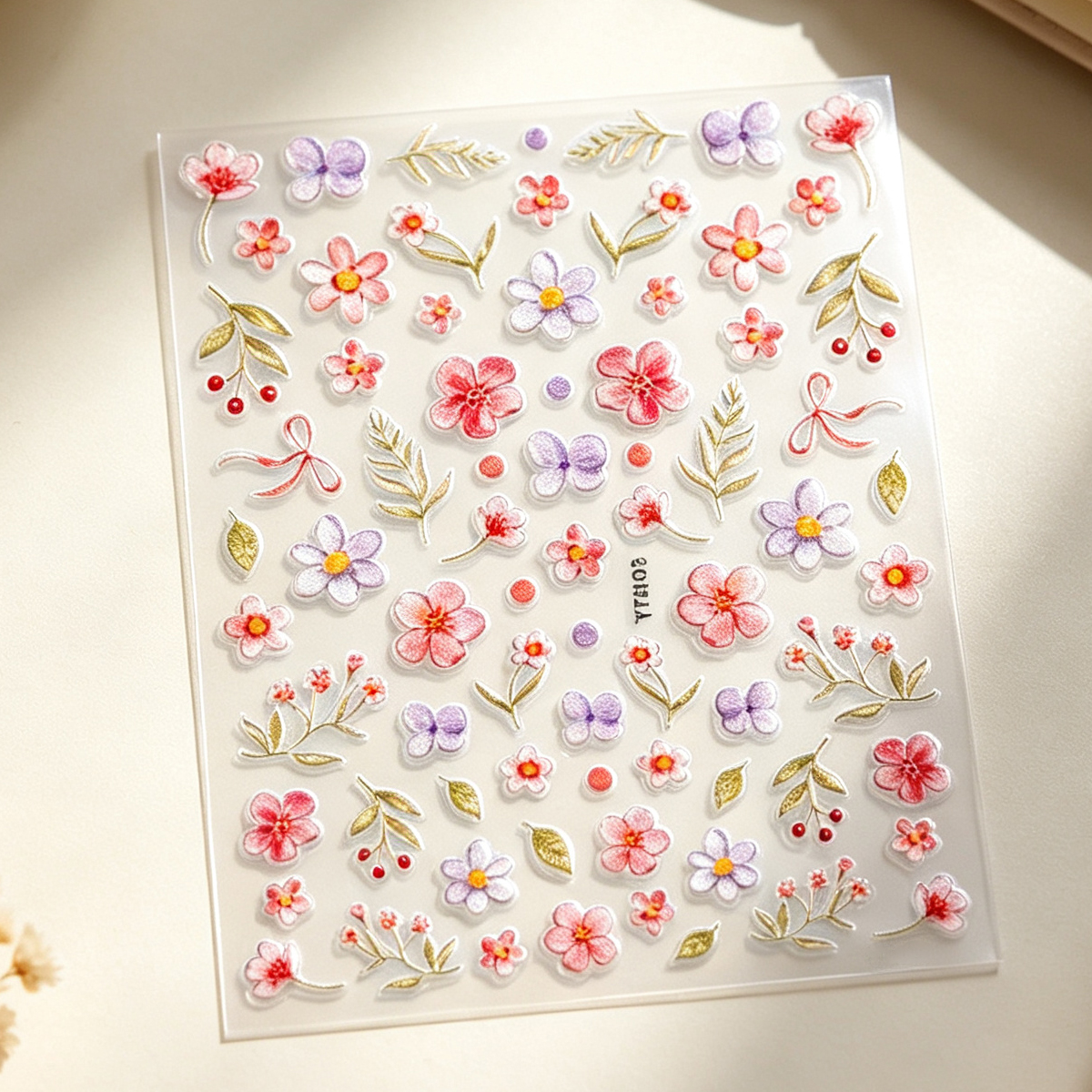 Nueva flor 3d nails pegatinas colección de moda de hadas flores hierba dedo pegatinas decoración de uñas pegatinas Specification image