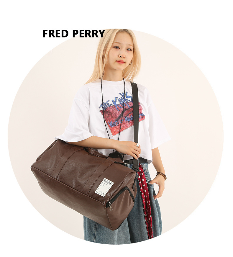 PU leather short-distance hand-held travel bags, luggage bags, sports bags, travel bags, large-capacity waterproof luggage bags detail image 2