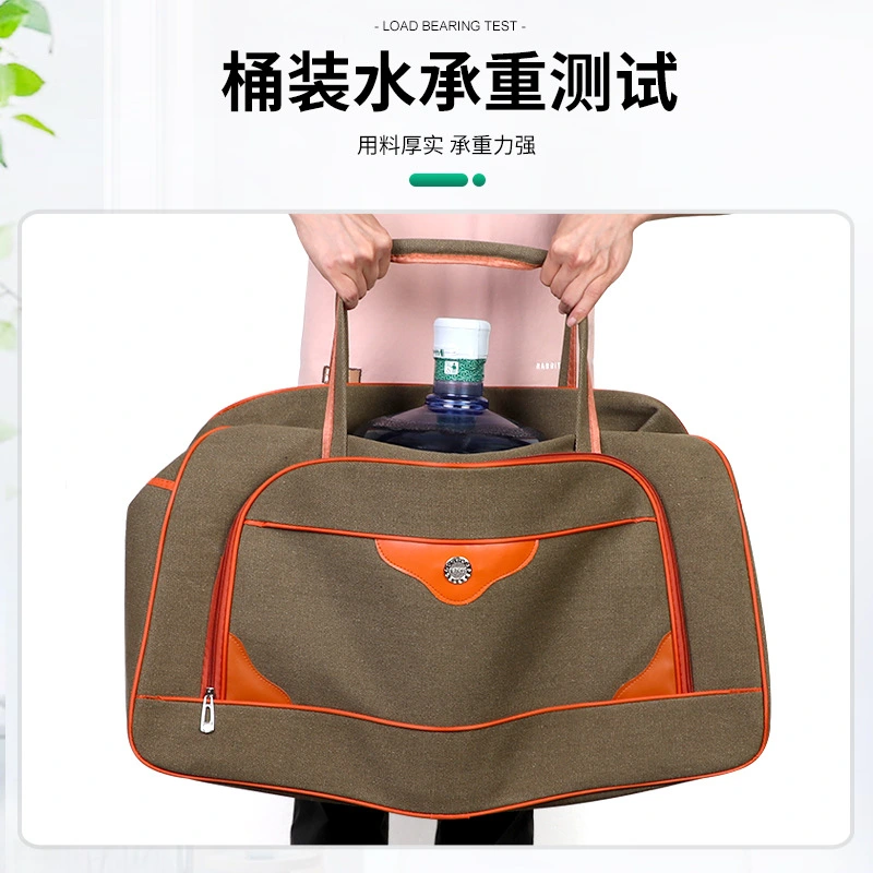 Encrypted canvas travel bag, large capacity, high-end feel, hand-held shoulder bag, long and short distance luggage bag for men and women in foreign trade, storage bag detail image 17