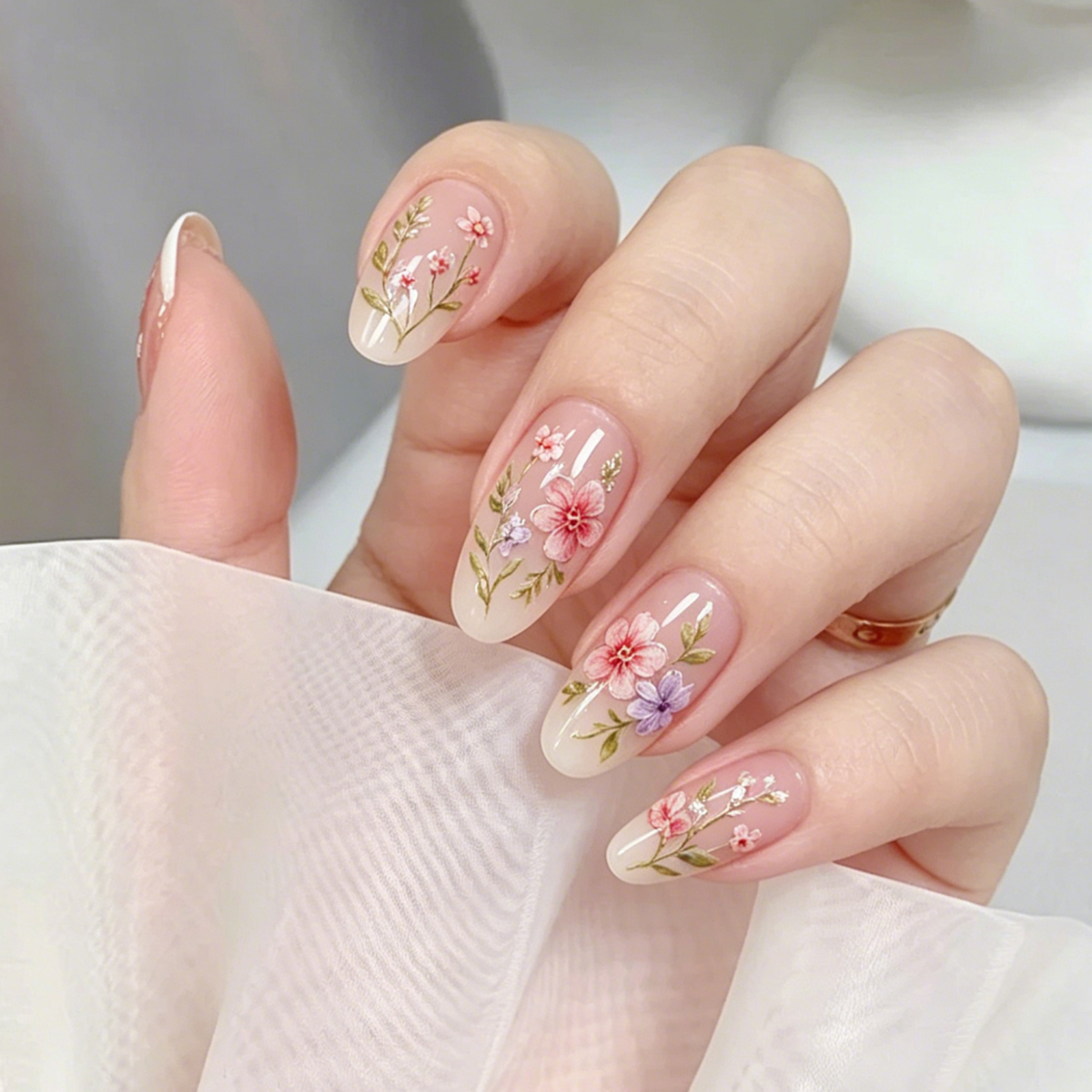 Nueva flor 3d nails pegatinas colección de moda de hadas flores hierba dedo pegatinas decoración de uñas pegatinas Application Scenario