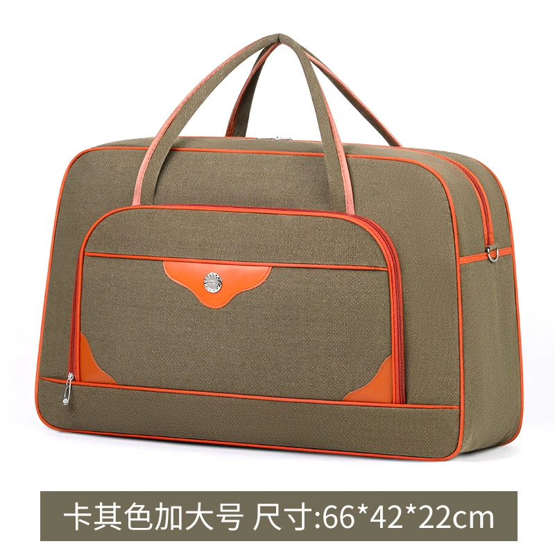 Encrypted canvas travel bag, large capacity, high-end feel, hand-held shoulder bag, long and short distance luggage bag for men and women in foreign trade, storage bag detail image 3